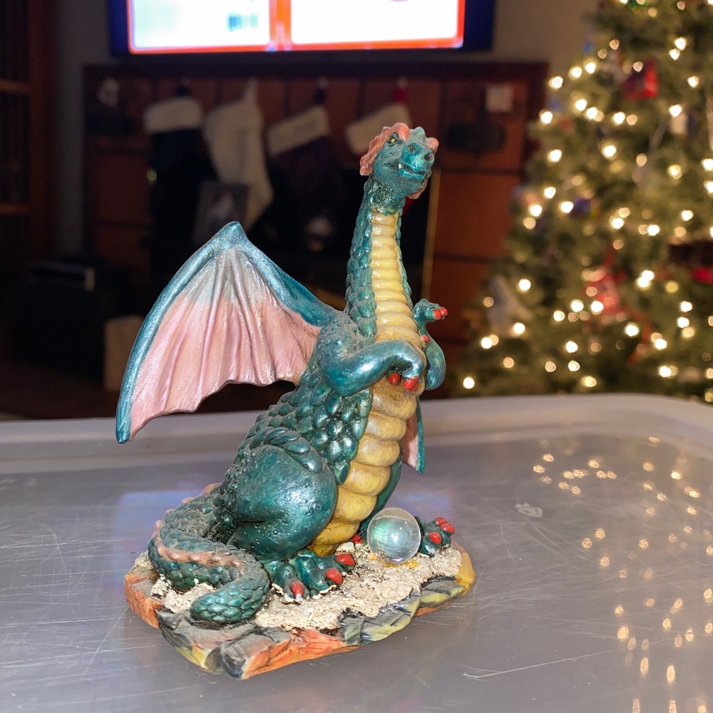Summit Collection Excalibur Dragon Resin Figure with Crystal Ball